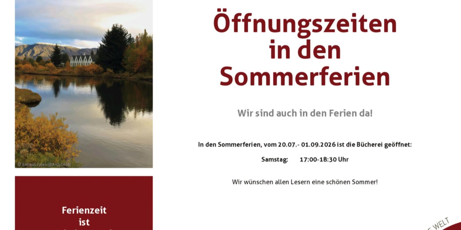 Ferienöffnungszeiten Sommer 2026